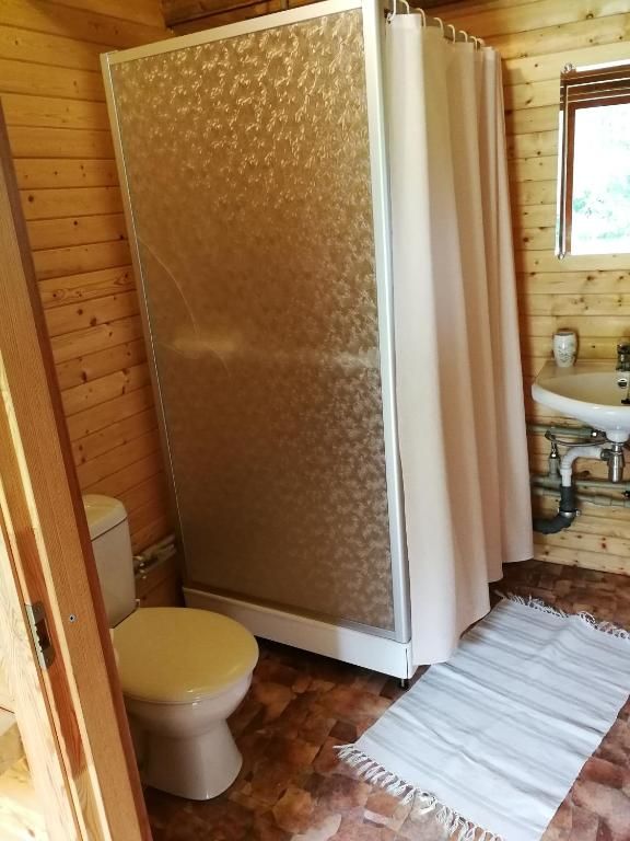 Кемпинги Iecupes wooden cabin with view to river Иецава